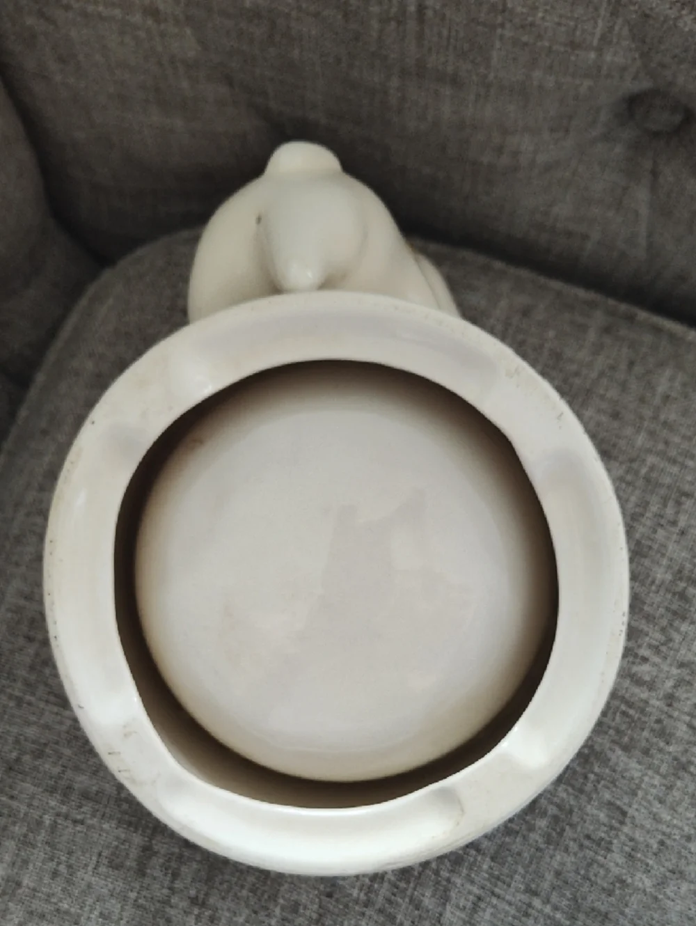Colorful Ceramic Dog Bowl with Dog Graphics And Colorful Circles Interior